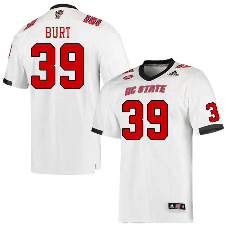 Men #39 Foster Burt North Carolina State Wolfpacks College Football Jerseys Stitched-White - Click Image to Close